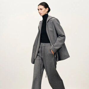 Avery Detachable Knit Hooded Blazer and Pants Matching Sets in Merino Wool - XS